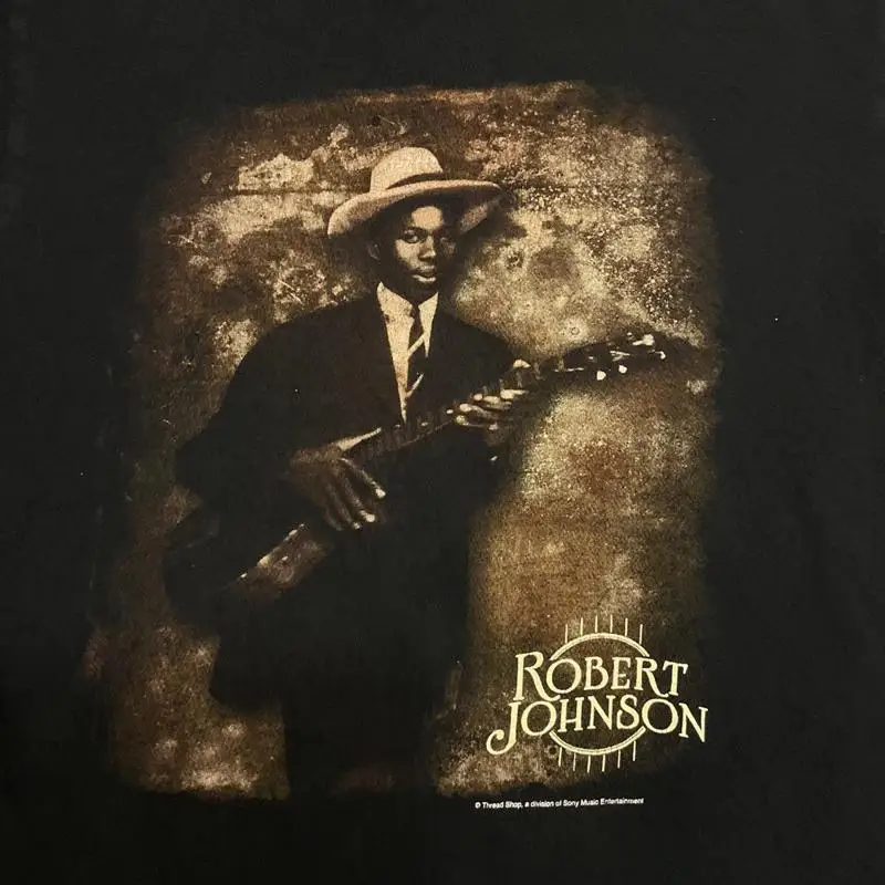 Robert Johnson Vintage Y2K Sepia Suit Guitar T-Shirt