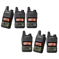 Baofeng-Mini Walkie Talkies bidireccionales, interfono de Radio Ham de 20 canales, 1-6 piezas, BF-T1, UHF, 400-470MHz