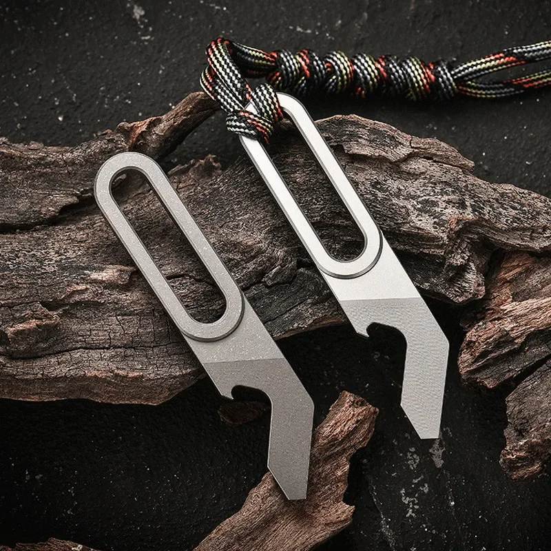 FEGVE EDC Titanium Keychain Pry Bar Crowbar Pocket Opener Wrench Outdoor Multi Tools