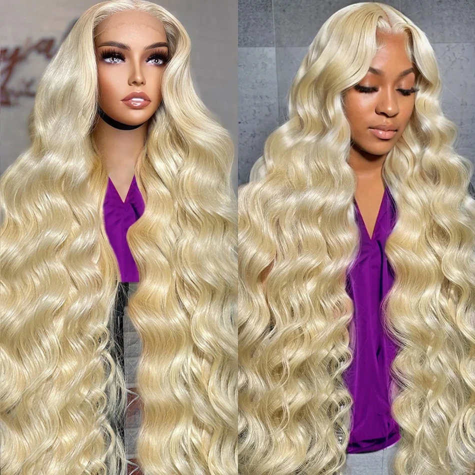 30 40 inch 613 Honey Blonde Body Wave Lace Front Human Hair Wigs Brazilian Colored HD Transparent Ready To Wear 5X5 Glueless Wig