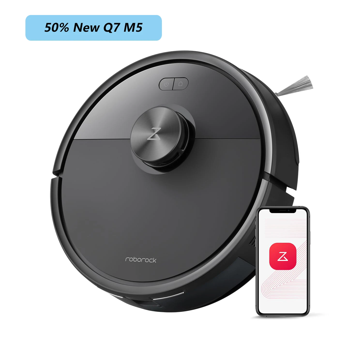 【Vernieuwd】roborock Q7 M5 robotstofzuiger en dweilcombinatie, 10000Pa, dubbel anti-klit systeem, APP-gestuurde dweilfunctie, voor dierenharen en tapijt