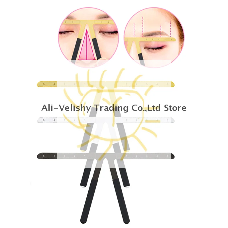 Règle de pochoir de tatouage de sourcils en acier inoxydable, modèle de mesure de positionnement de tatouage de Microblading, outils de maquillage Permanent pour sourcils