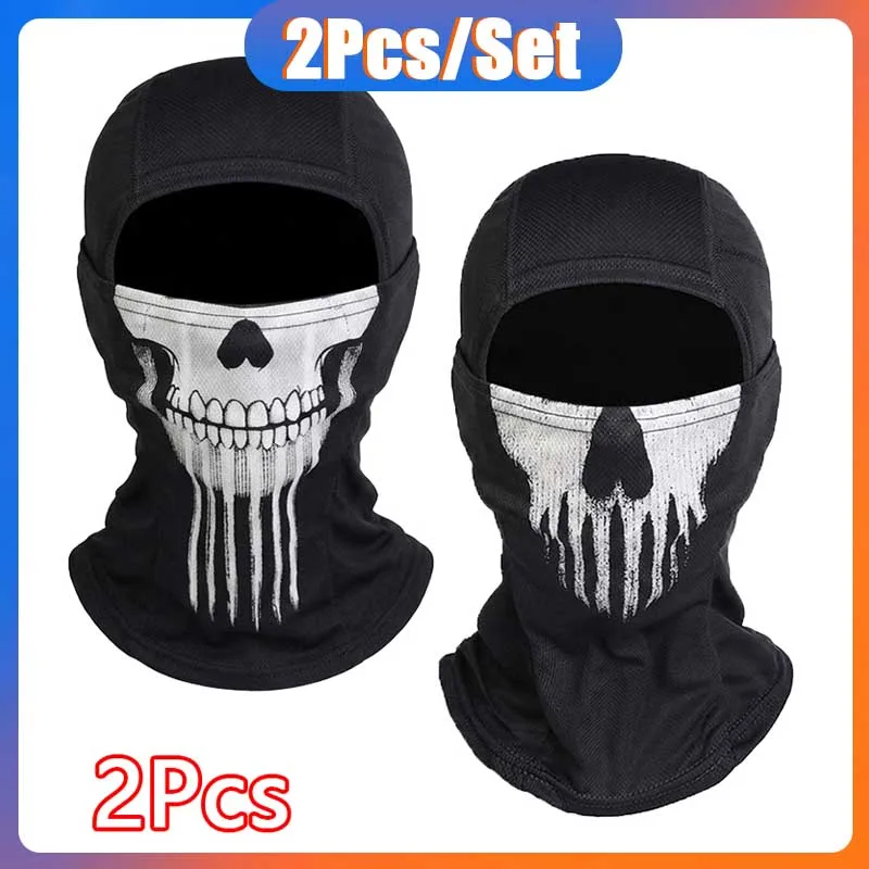 Balaclava Blackout Hut 2er-Set Totenkopf-Party-Stil Sonnenschutz Atmungsaktiver Camping-Outdoor-Hut Kombination