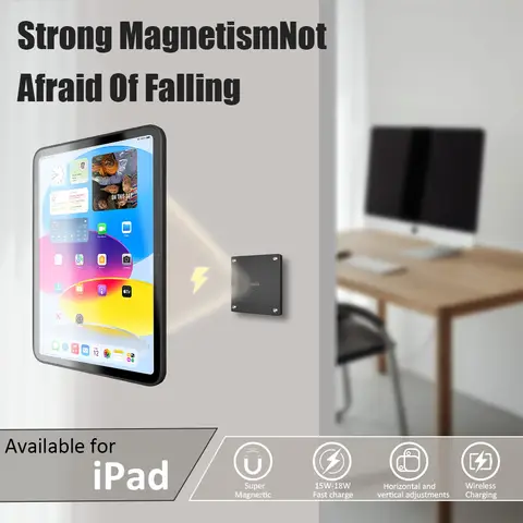 Zilvex magnetiskt väggfäste med laddningsfodral för iPad pro mini air 12.9 11 8.3 tum 18W snabbladdning starka magneter i väggen 10 best sales iPad väggfäste med strömförsörjning - №3