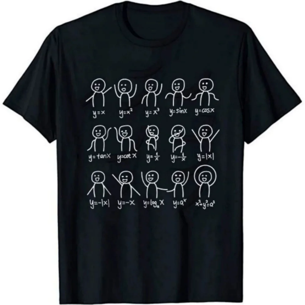 Algebraic dance funny graphics mathematical equations summer casual loose T-shirt