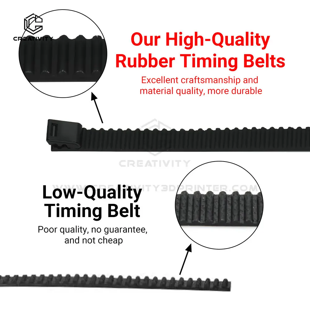 Bamboo Lab X1 P1P P1S XYZ Axis Timing Belt Kit 2GT 6mm 1142/1442mm High Temp Wear-Resistant Fiberglass Rubber Synchronous Belt