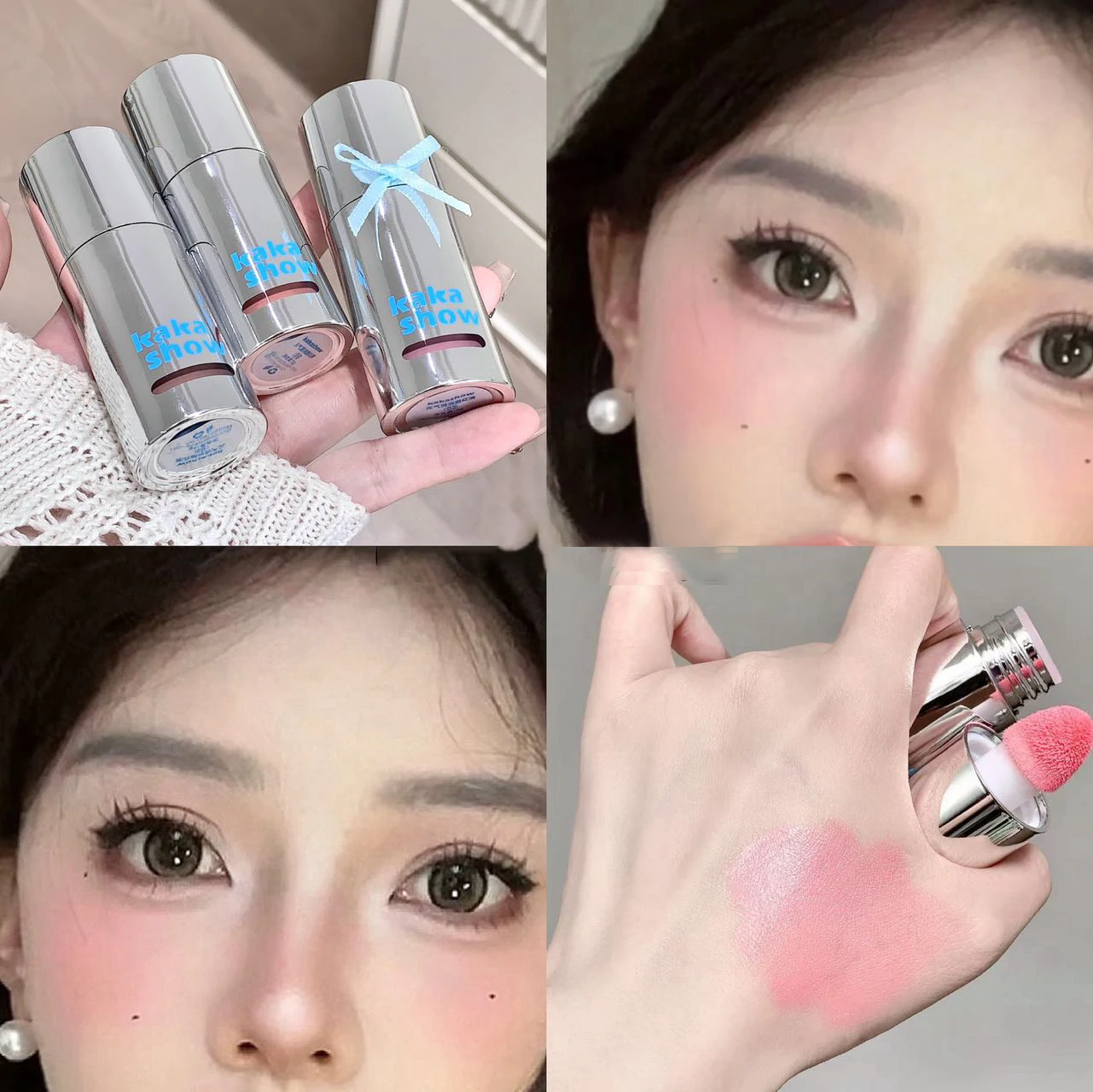 Samtiger Flüssig-Rouge mit Matt-Schwammapplikator, Natürlich Langanhaltend, Aufhellend für Gesichtskonturen, Koreanisches Rouge-Make-up – Detail 20