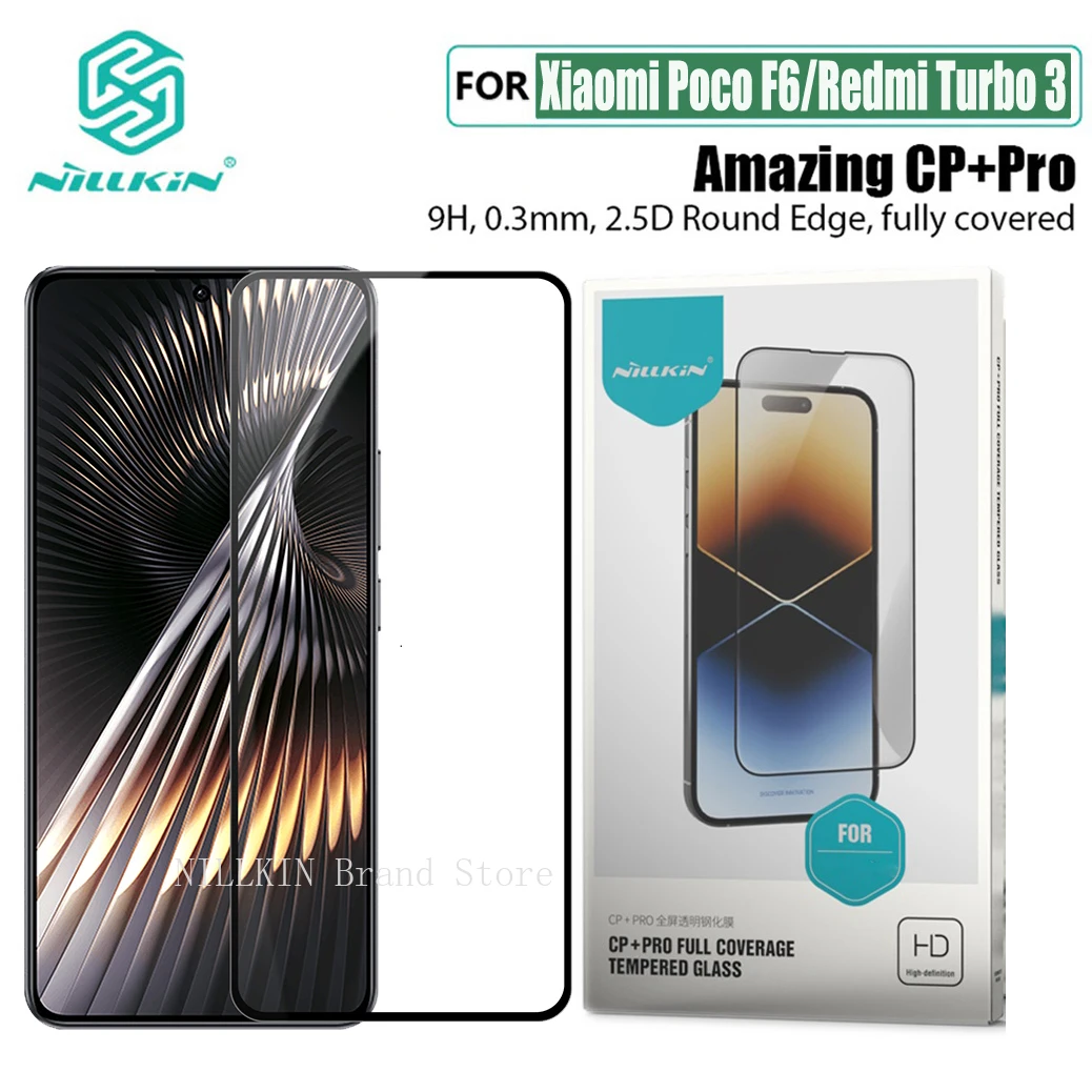 Nillkin For Xiaomi Poco F6 Tempered Glass Amazing CP+PRO Anti-Explosion Full Glue Fully Screen Protector For Xiaomi Redmi Turbo3