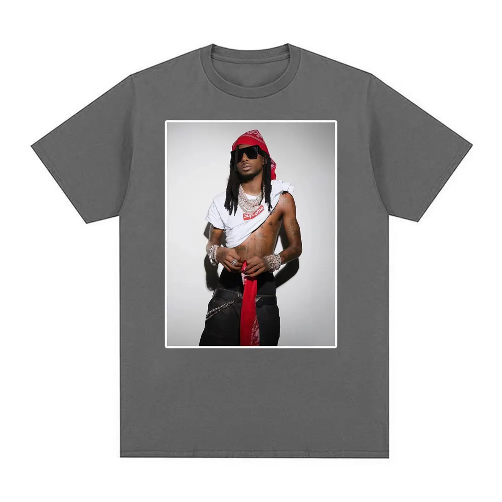 تي شيرت Playboi Carti مستوحى من ملابس الشارع، تي شيرت جماليات الراب الرجعية، تي شيرت هيب هوب قطني فضفاض مناسب للجنسين