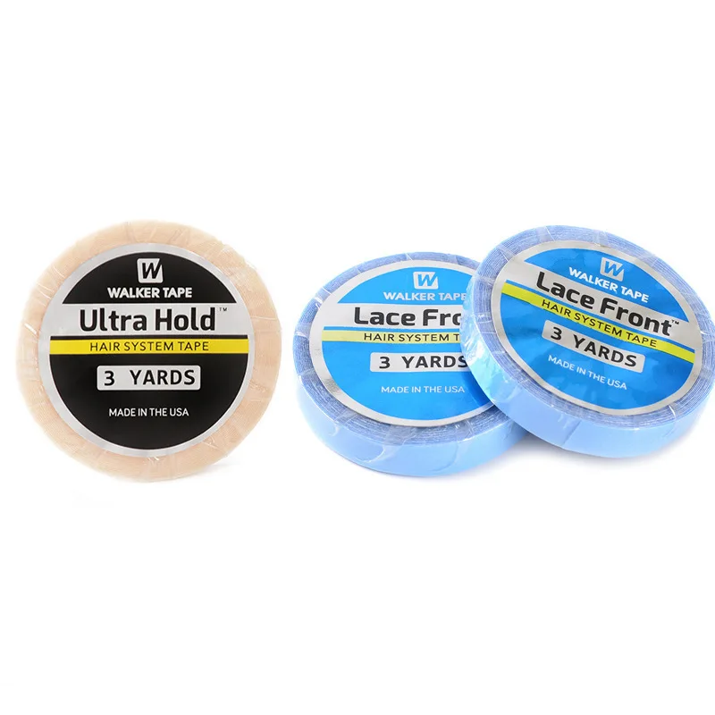 1/2/3 Roll 0.8 CM*3 Yards Super Hair Blue Tape Double-Sided Adhesive Tape for Hair Extension/Lace Wig/Toupee
