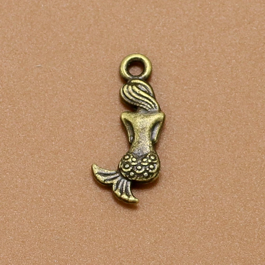 

20 Pcs Alloy Retro Mermaid Pendant Charm Unique Shape DIY Jewelry Making Accessories for Necklace Bracelet Earrings Keychain