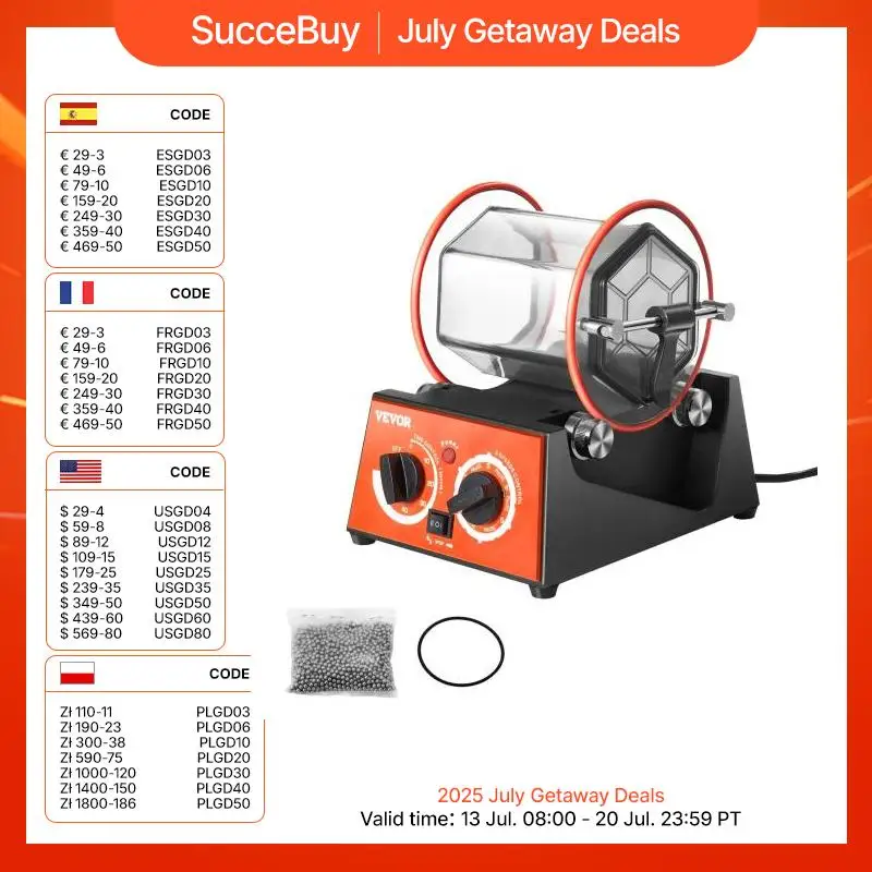 SucceBuy 3 kg 5 kg Rotary Tumbler Oberflächenpolierer Schmuck Trommel Poliermaschine Edelstein DIY Mini-Tumbler Finishing Tools