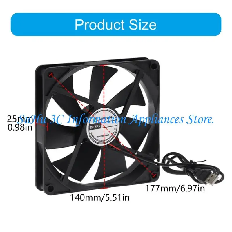  Energy Efficient DC5V Cooling Fan Double Ball Bearings 50000Hrs Operating High Airflows 7Blade Structure