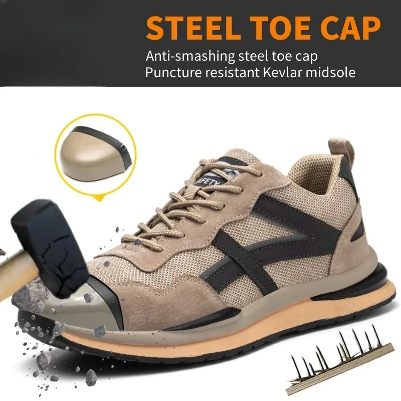 aco toe trabalho sapatos de protecao respiravel anti smashing protecao do trabalho one preco verao drop shipping 01