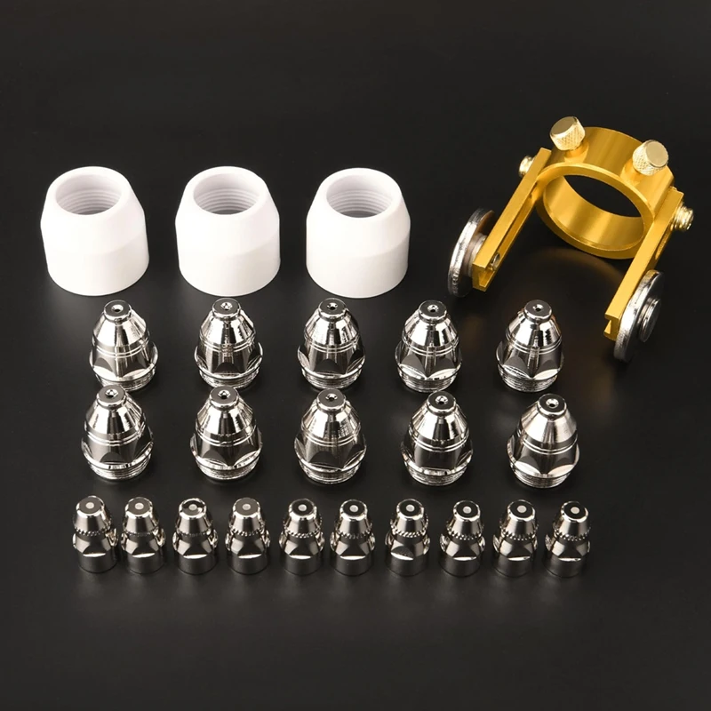 Consumíveis da tocha do cortador de plasma p80, kits dos eletrodos dos pontas do bocal da tocha de corte de 24 pces 1.5mm, para o cortador de plasma btc800dp