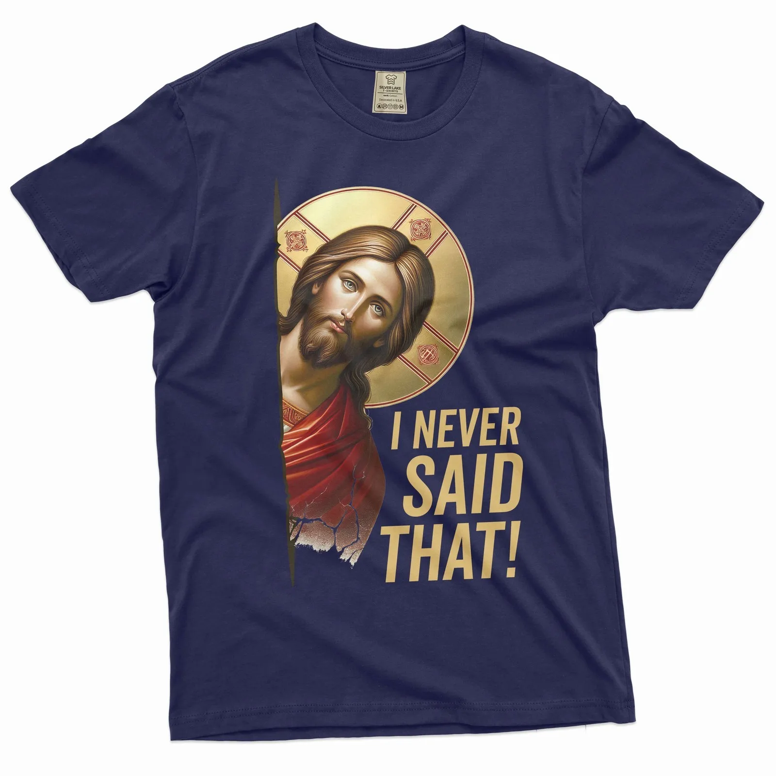 camiseta cristã engraçada piada de jesus presentes humorísticos nunca disse que camisa