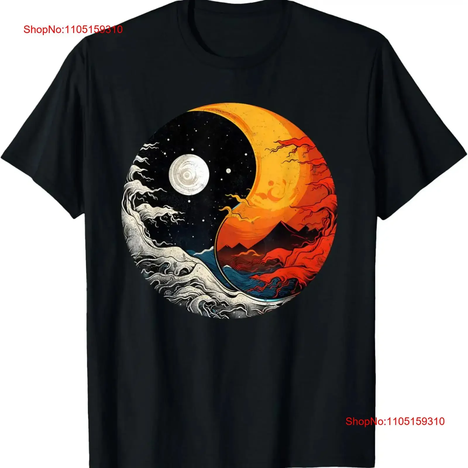 

Инь Ян энергетическая медитация акварель Тай Чи день ночь футболка винтажная стираная повседневная растянутая унисекс графика универсальная