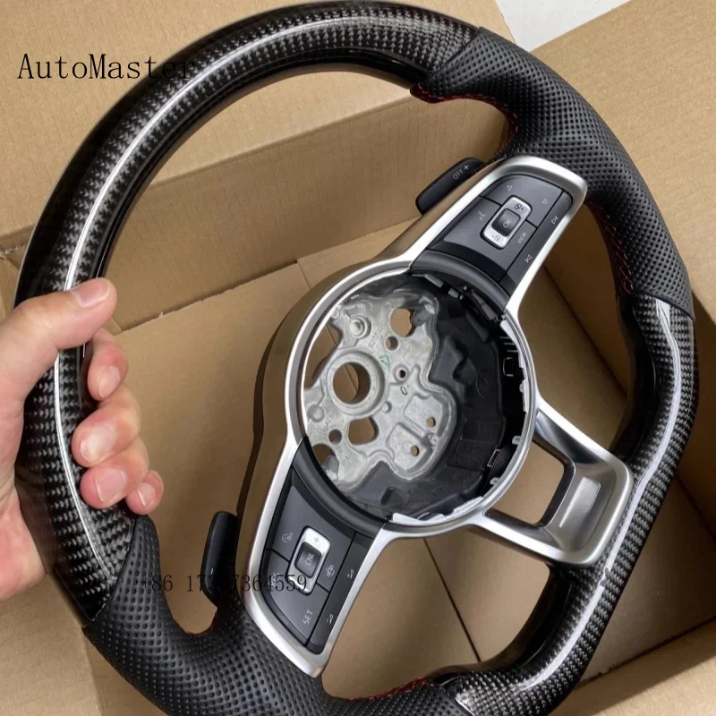 

Спортивный руль Customm из карбона R-Line для Volkswagen VW Golf MK 6 7 7.5 GTI GTD GTE R Polo, с отделкой из кожи, автомобильный аксессуар