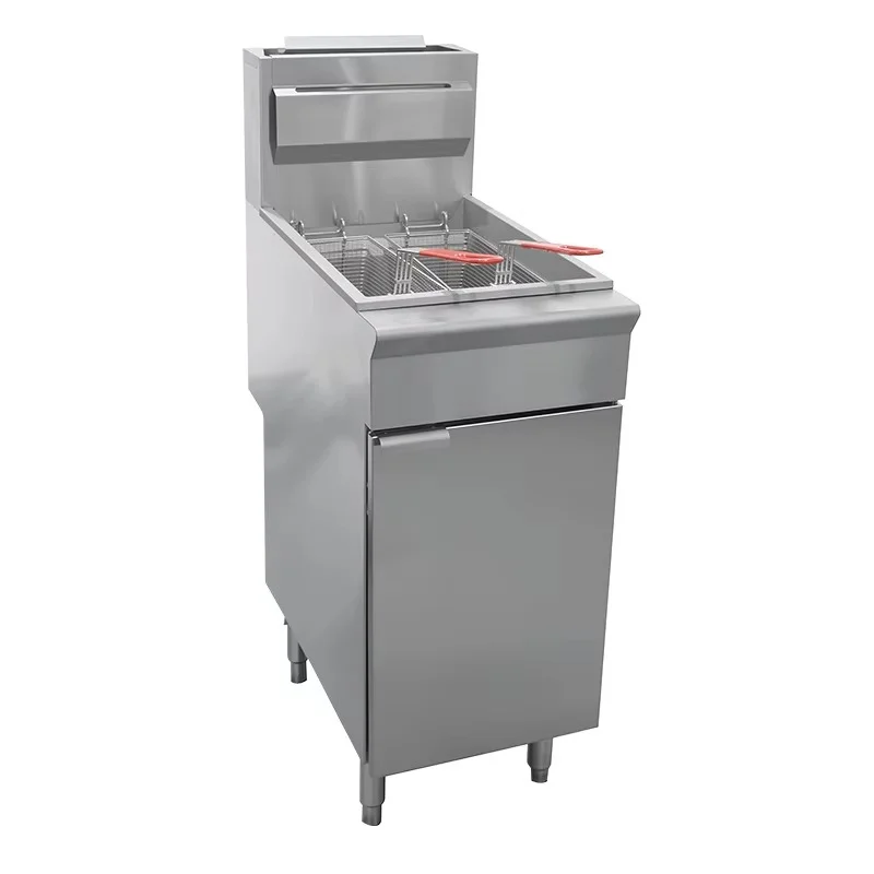 1pcs single cylinder double screen gas fryer large capacity fryer commercial fryer constant temperature