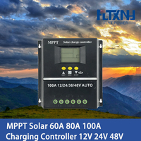 MPPT Solar Controller 60A 80A 100A 12V 24V 36V 48V AUTO Voltage Regulator for PV Panels Battery with LCD Dual USB