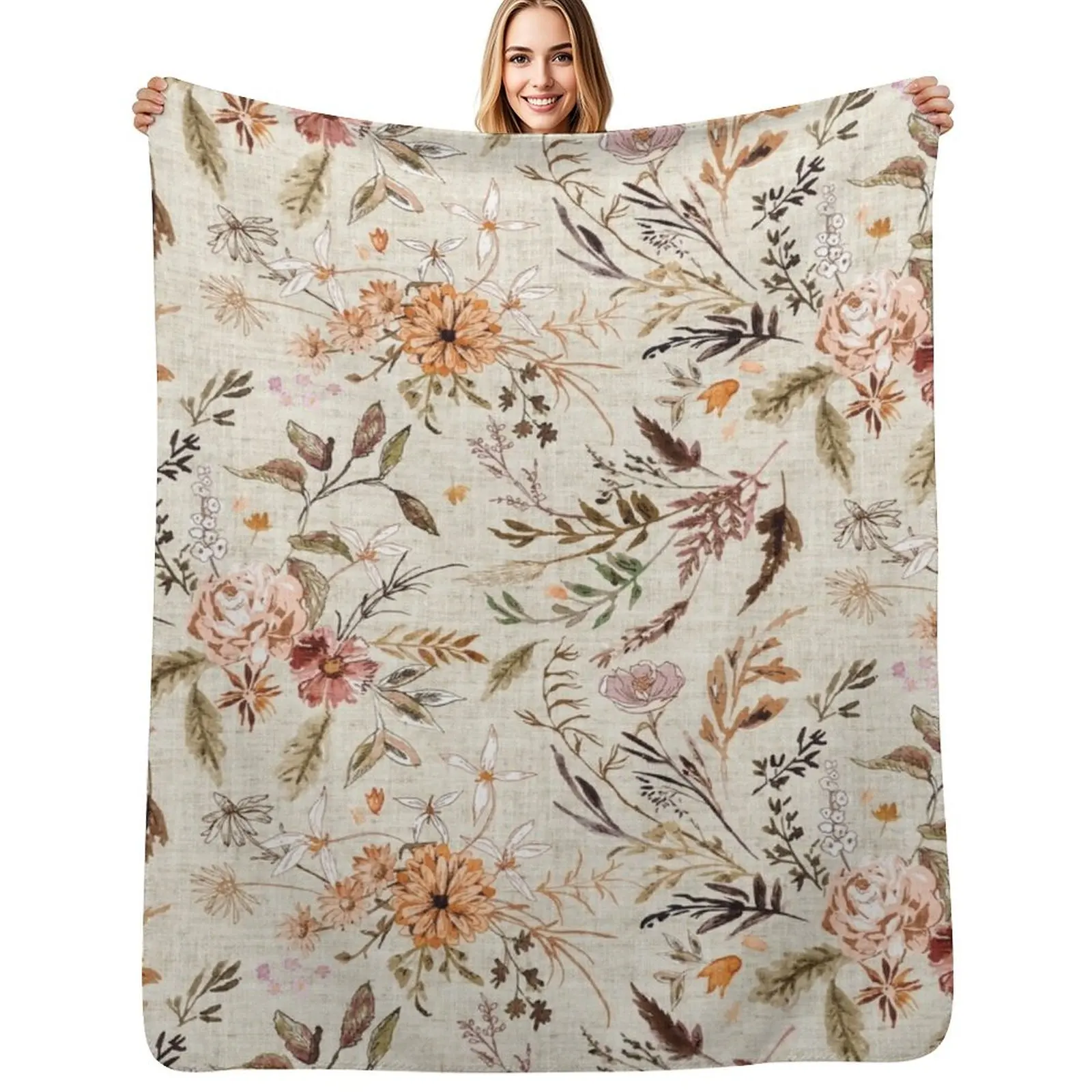 

Delilah (autumn) Throw Blanket Multi Purpose Soft Warm Blanket for Home Travel