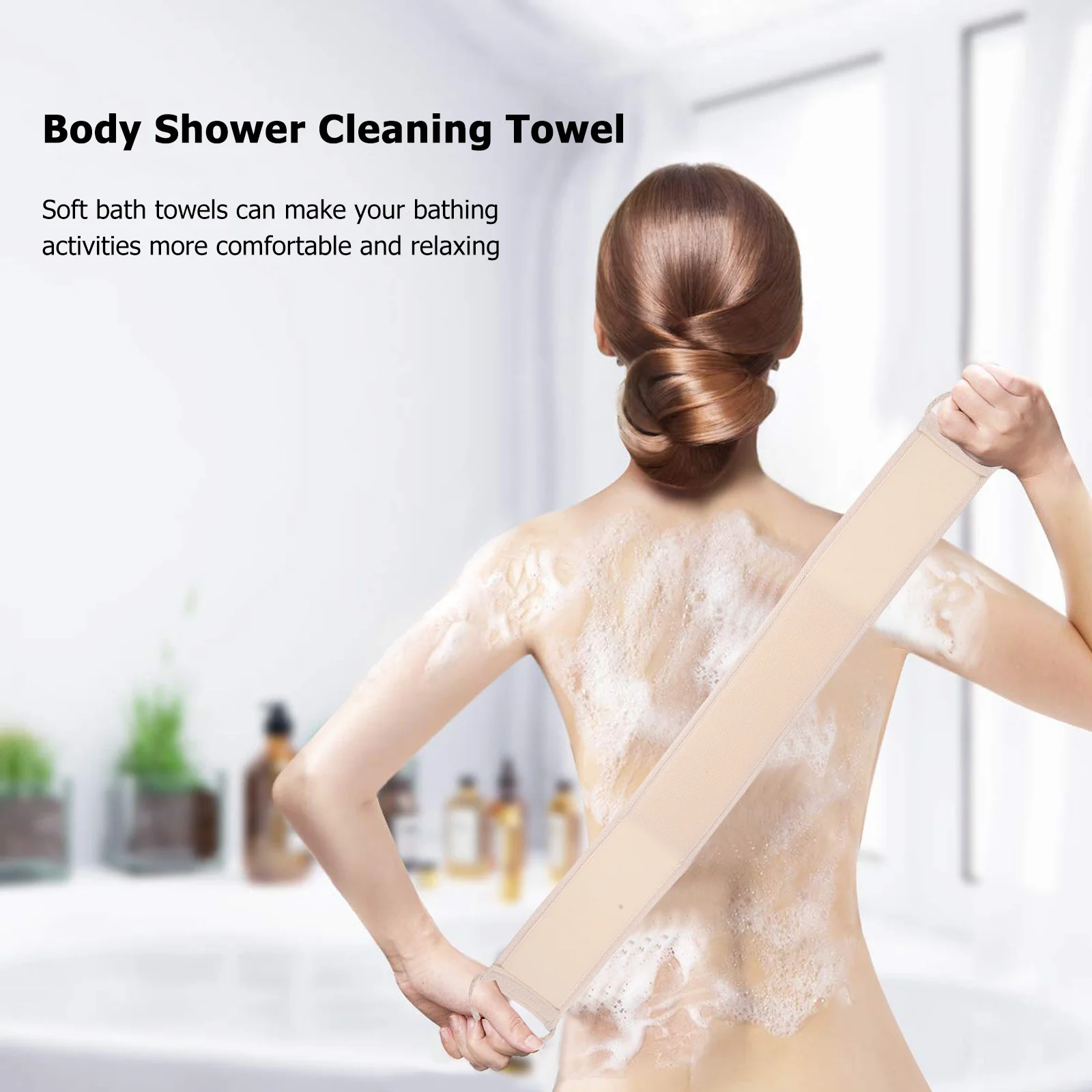 

Loofah Scrubber Shower Towel Exfoliating Bath Towel For Back Neck Shoulders Deep Cleansing Skin-Friendly Durable Natural Cotton