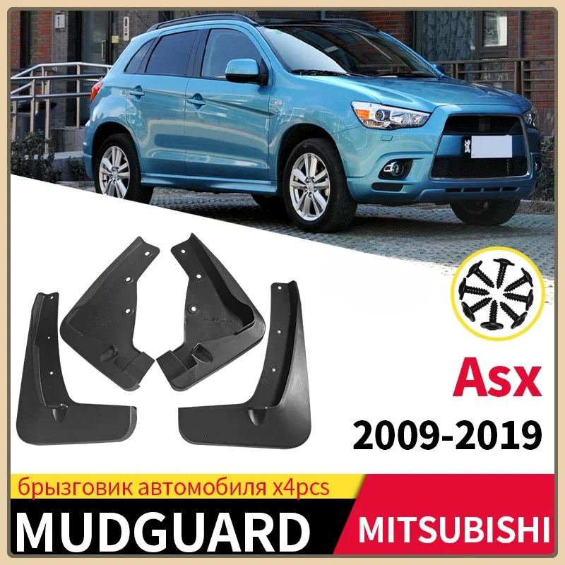 Mud Flaps For Mitsubishi Asx 2009-2019 Set Mudguards Splash Guards Fender Matte ABS Dust-proof Accessories 4pcs Black