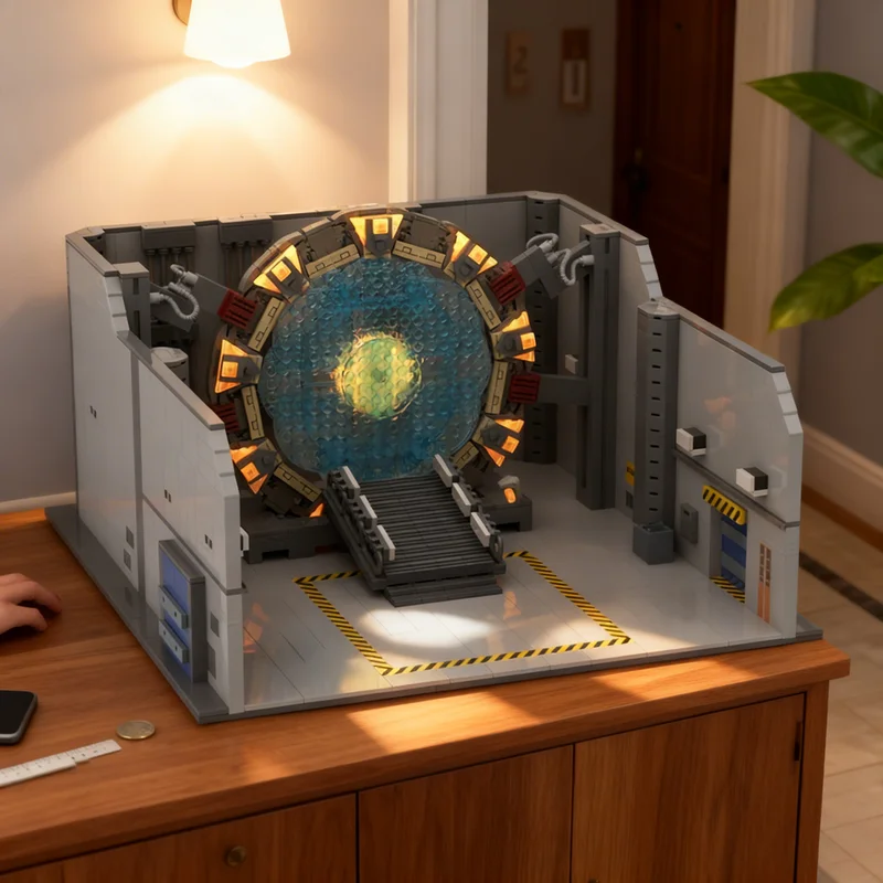 

Набор для сборки модели комнаты с галактическим порталом Stargate SG1 (1545 деталей) – креативный подарок, декор для дома и офиса, премиум-класс для взрослых и детей