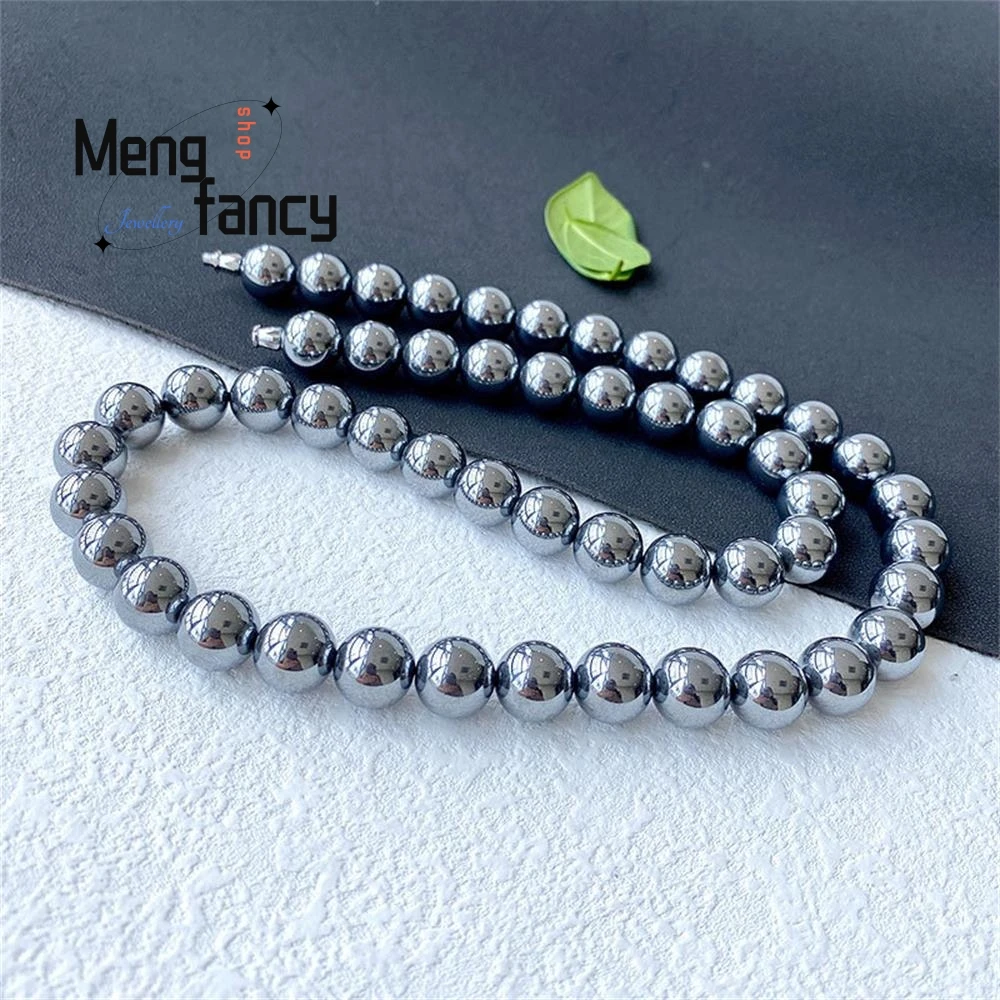 Terahertz Energy Mineral Terasilicate Fast Ice Melt Round Bead Sweater Chain Bracelet High-grade Fashion Jewelry Holiday Gifts