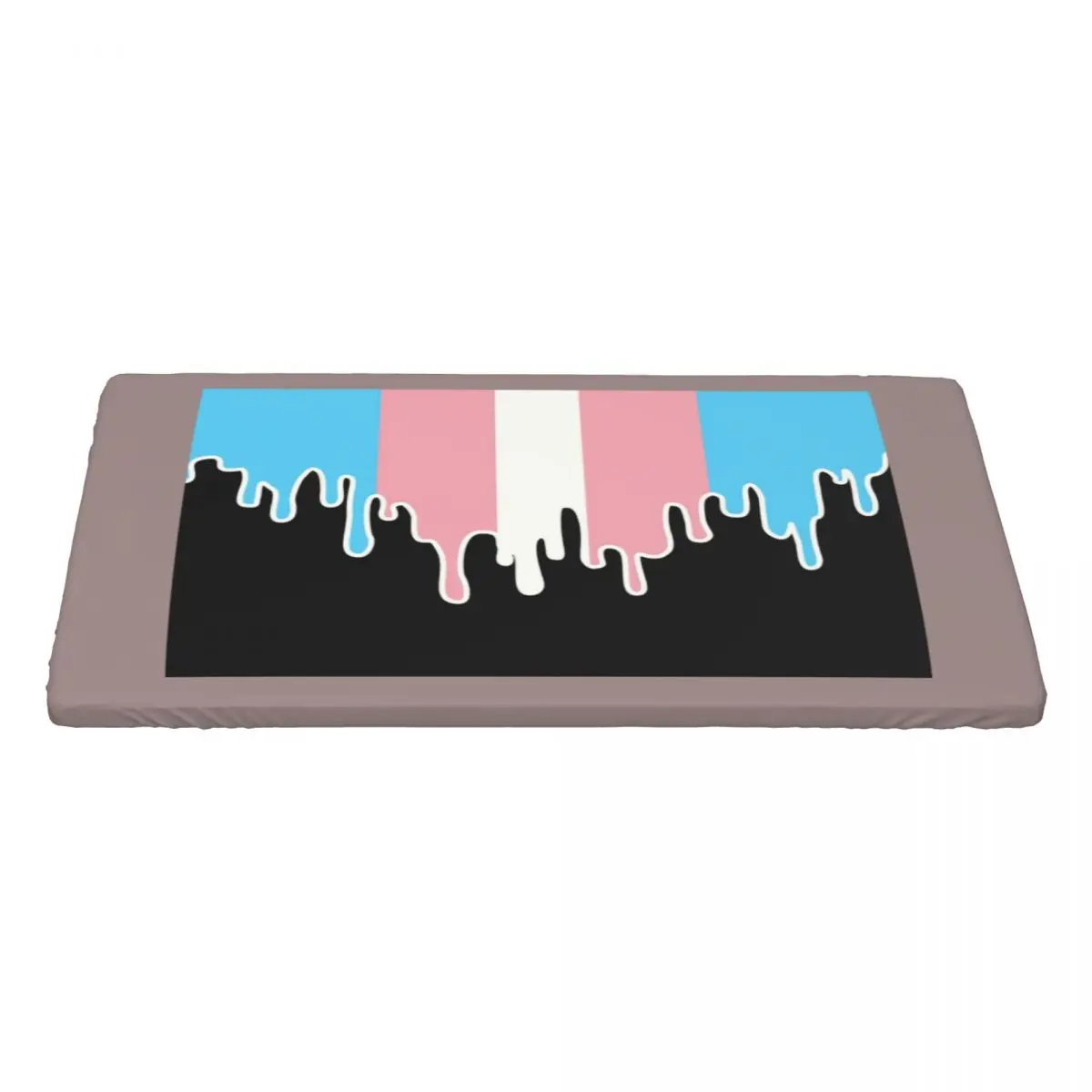 Rectangular Fitted Trans Pride Flag Drip Table Cloth Waterproof Tablecloth Outdoor 4FT Table Cover