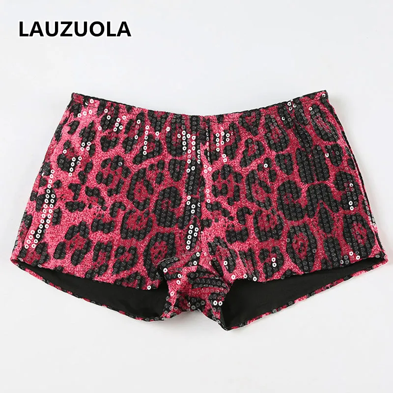 Sexy Leopard Print Sequins Shorts 2026 New Fashion Low Waisted Tight Fitting Spicy Girl Night Club Party Short Pants for Women