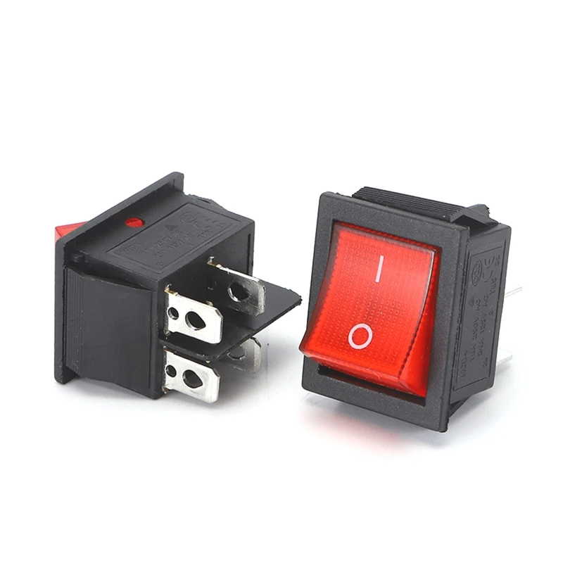 สวิตซ์โยกกันน้ำเรือ4พิน2ตำแหน่งสวิตช์สลับ SPST สวิทช์ขนาดเล็กสแน็ปใน KCD4สำหรับรถยนต์การขนส่งสินค้าอัตโนมัติ