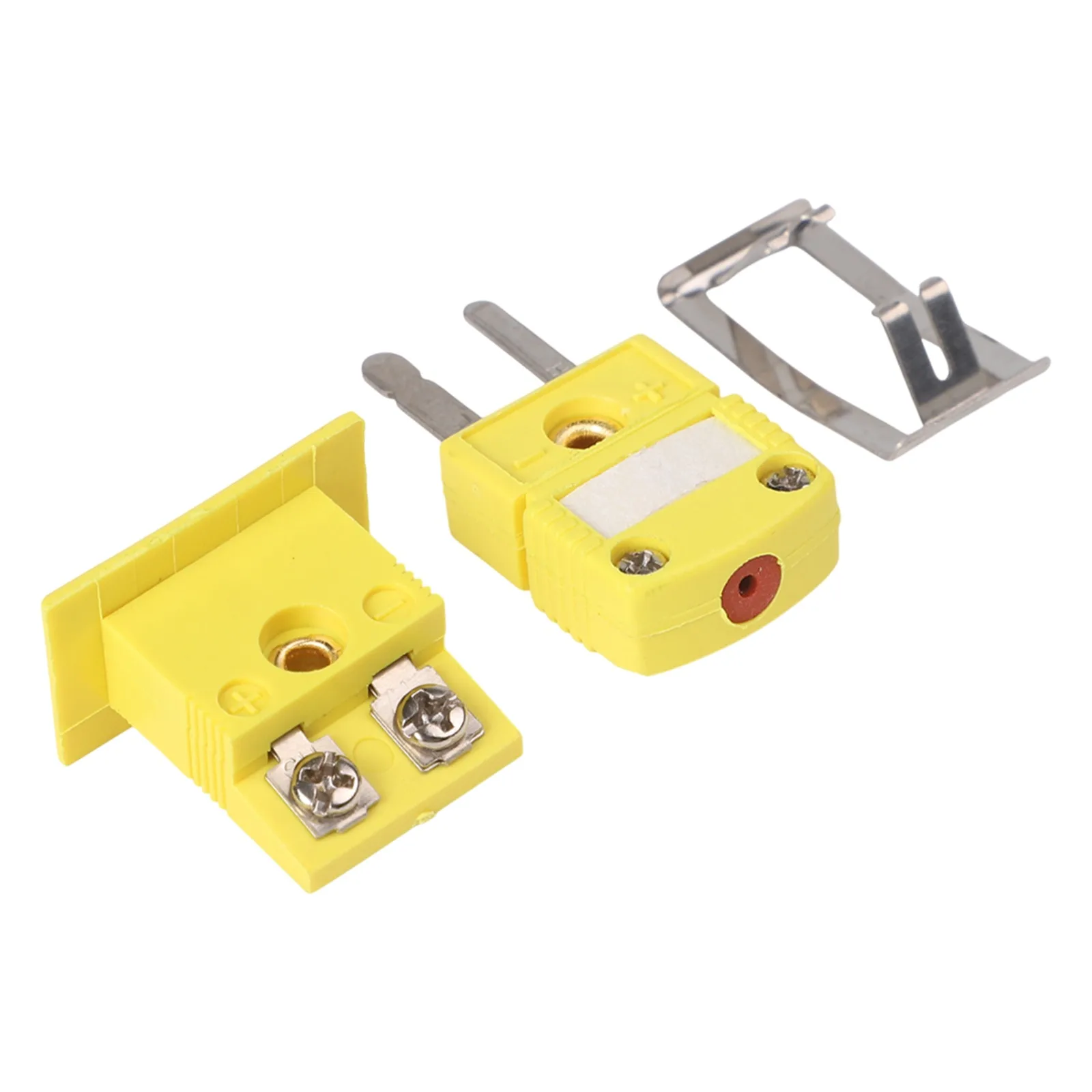 K Type Thermocouple Miniature Socket Panel Mount Connector Yellow Alloy For Temperature Measurement Industrial Probe