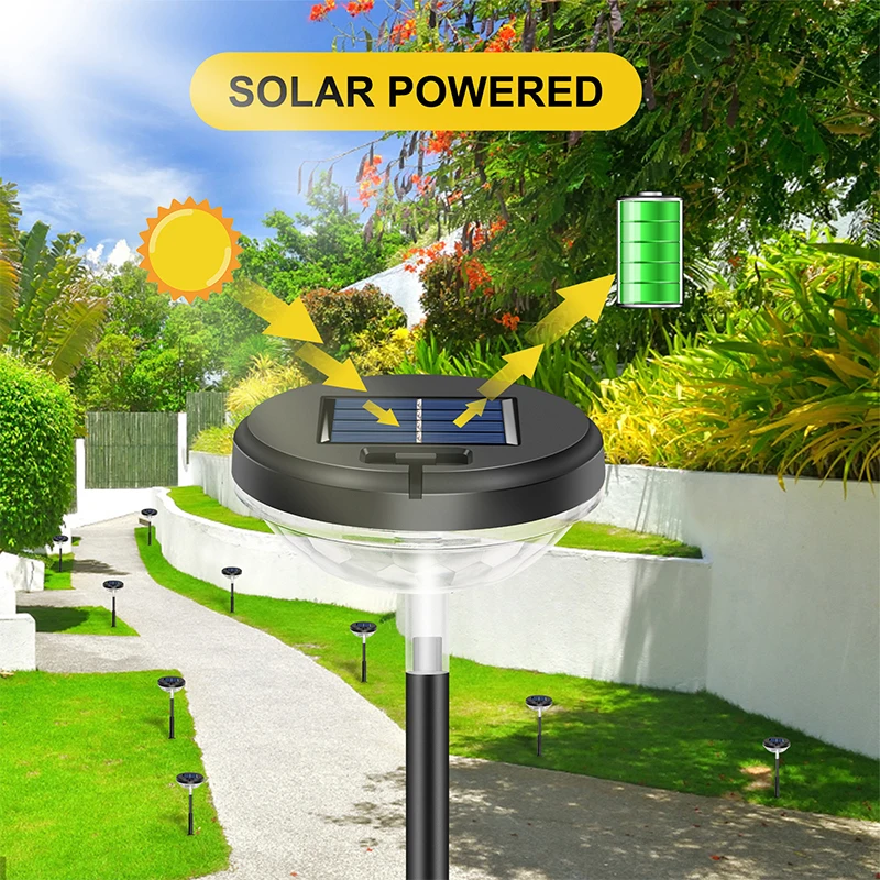 2/4/6Pcs Garden Outdoor Solar LED Lights RGB Multi-Color Lighting Solar Path Lawn Light Garden Decorative Landscape Shine Lamps