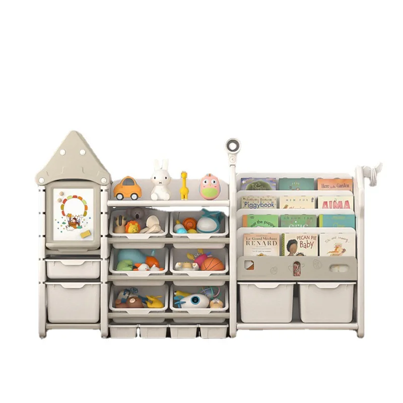 

Children's toy storage Household multi-layer shelf storage cabinet Baby cartoon toy cabinet drawing board