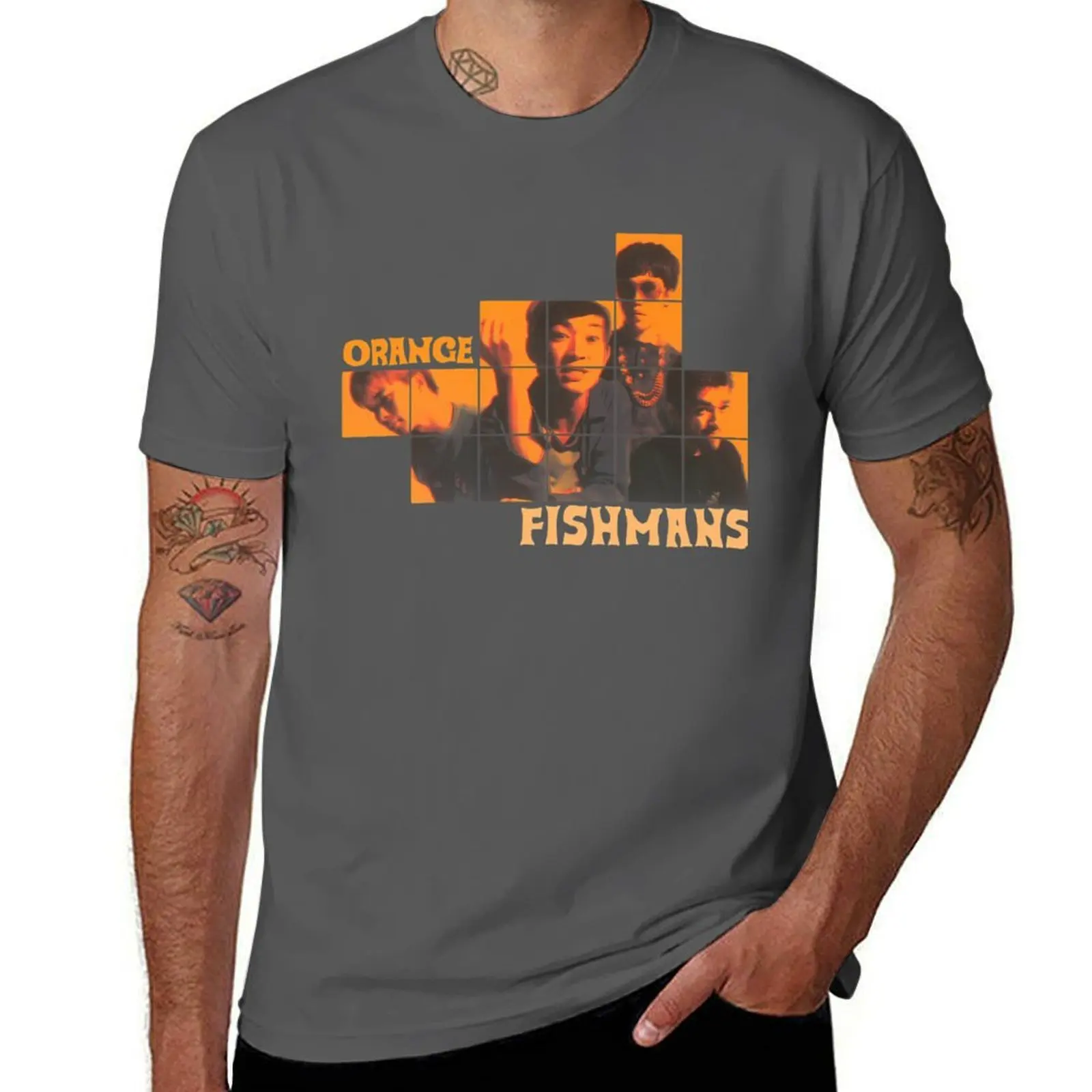 Fishmans - Orange T-Shirt t shirt man plain t shirts for man pack cotton T-Shirt