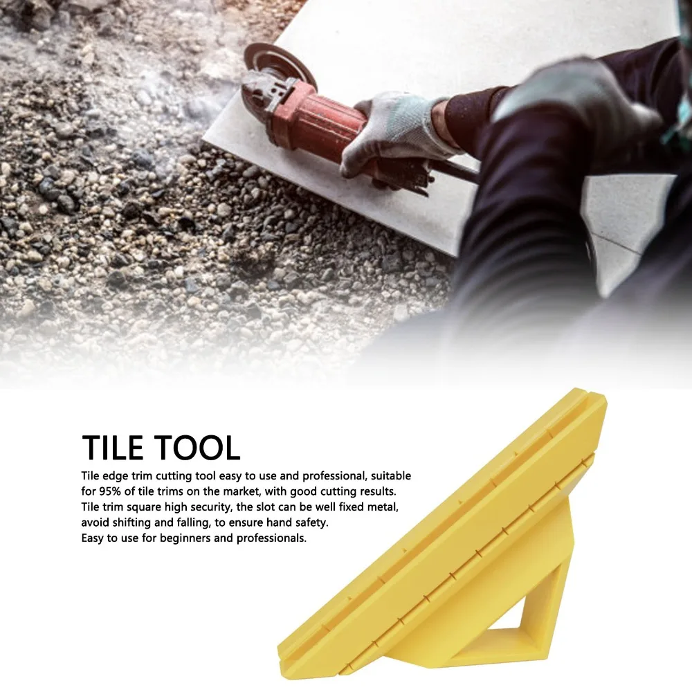 Precise ABS Tile Edge Cutting Tool 45-Degree Miter Cut yellow Tile Edge Trim Cutting Tool Tile Trim Square Accessory Beginners