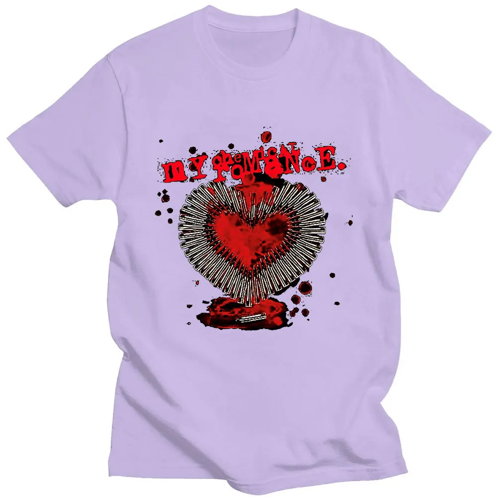 Rock Band My Chemical Romance Heart Bullets Graphic T Shirts Men Women Vintage Hip Hop Short Sleeve Cotton Tee Shirt Streetwear