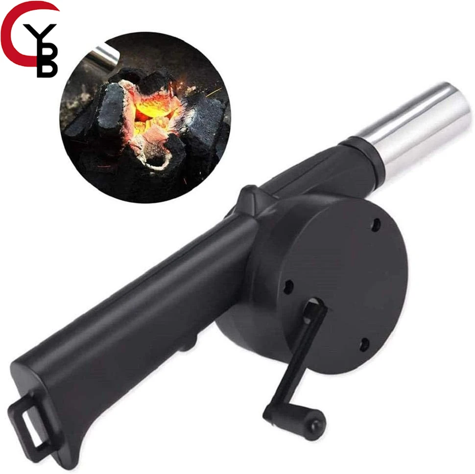 Air Blowe, High Grade Materials Mini Lightweight&Portable Barbecue Fire Manual Hand Crank Barbecue Blower Practical Camping Tool portable contactless circuit breaker ac voltage tester 12v 1000v led torch buzzer zero fire wire detector sensor test pen