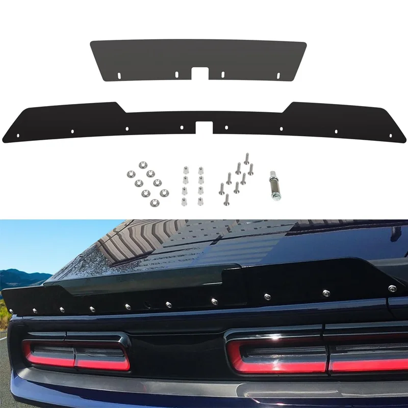 Rear Wickerbill Spoiler for Dodge Challenger 2015-2023 RT SRT Hellcat Scat Pack Add-on Type Wicker Bill with RivNut Tool