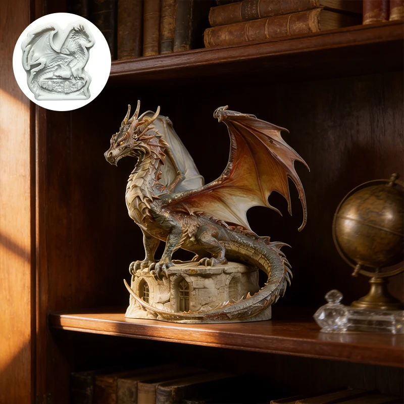 Moldes de silicona para pterodáctilo en ruinas, moldes de resina reutilizables, moldes de arcilla y yeso, moldes artesanales colgantes decorativos DIY