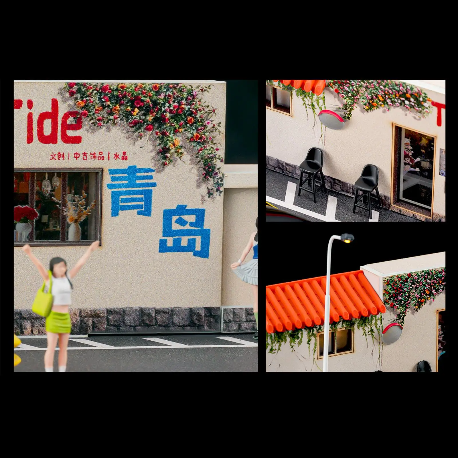 

Витрина для моделей автомобилей в масштабе 1:64, миниатюрные тележки, диорама уличной сцены с LED-подсветкой для офиса, дома, фотодекора