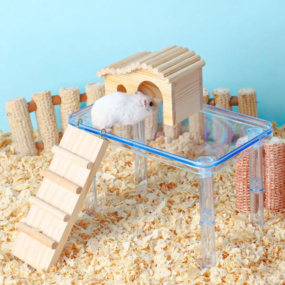 Hamster Platform Transparent Detachable Reptile Animal Landscaping Platform Entertaining Sturdy Pets Climbing Toy Pet Supplies