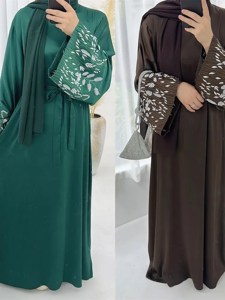 

Ramadan Eid Embroidery Muslim Modest Dress Abaya Dubai Turkey Islam Abayas For Women Kaftan Caftan Marocain Robe Femme Musulmane