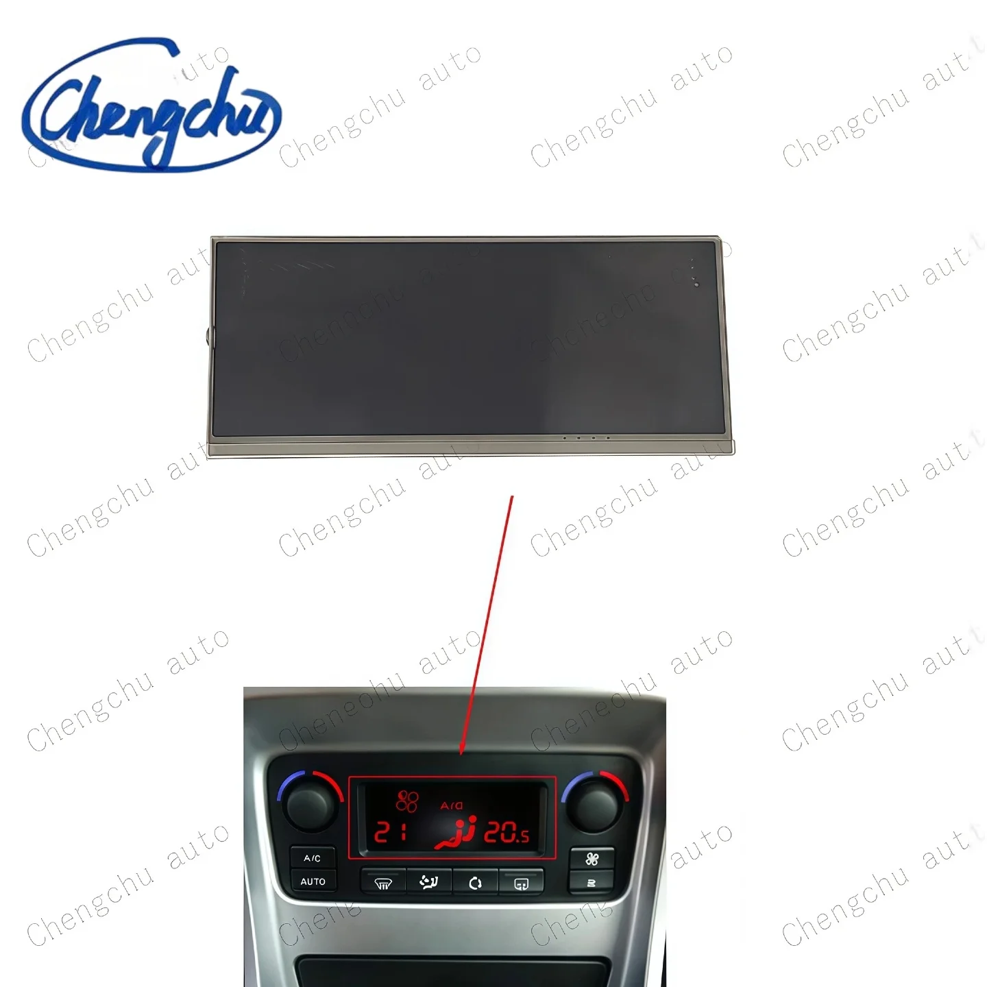 ACC Panel Monitor Module LCD Display For Peugeot 207  Air Conditioning Information Screen Pixel Repair Red background