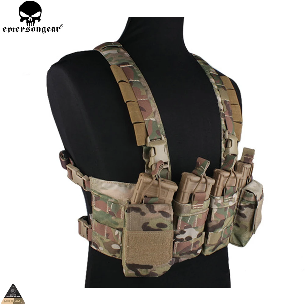 Imagem -03 - Emersongear-fácil Peito Rig Vest Tactical Combat Recon Vest com Magazine Pouch Airsoft Caça Paintball Vest Multi-camo Em7450