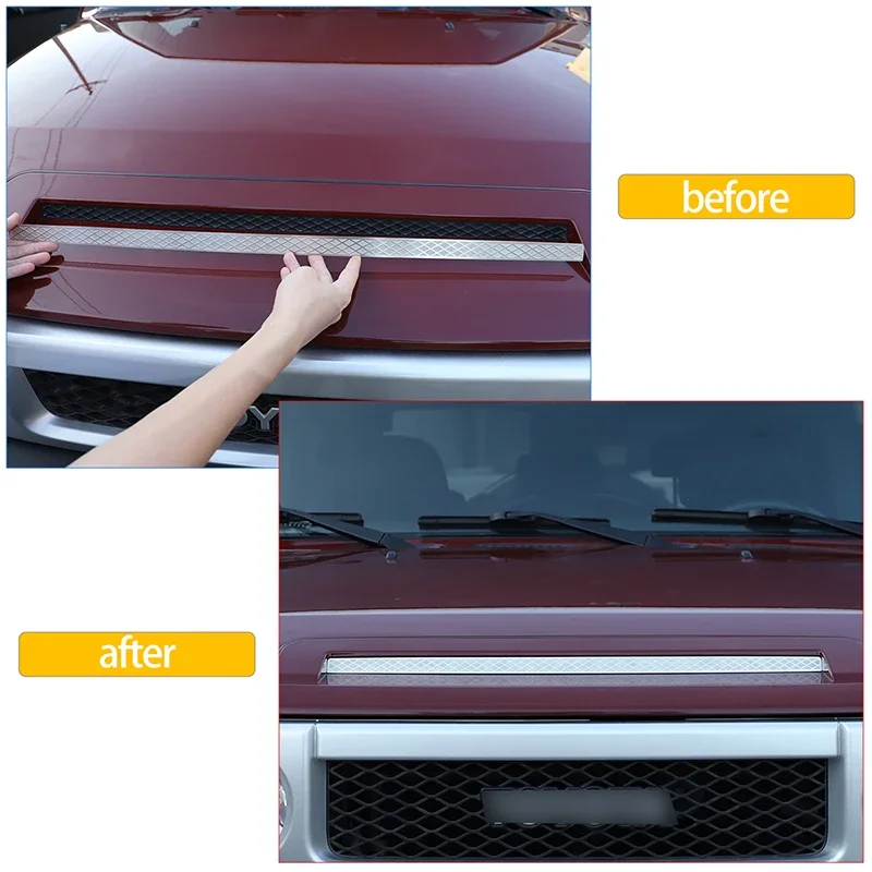 

For 2007-21 Toyota FJ Cruiser aluminum alloy car front hood vent decorative sheet protective cover sticker exterior accessories