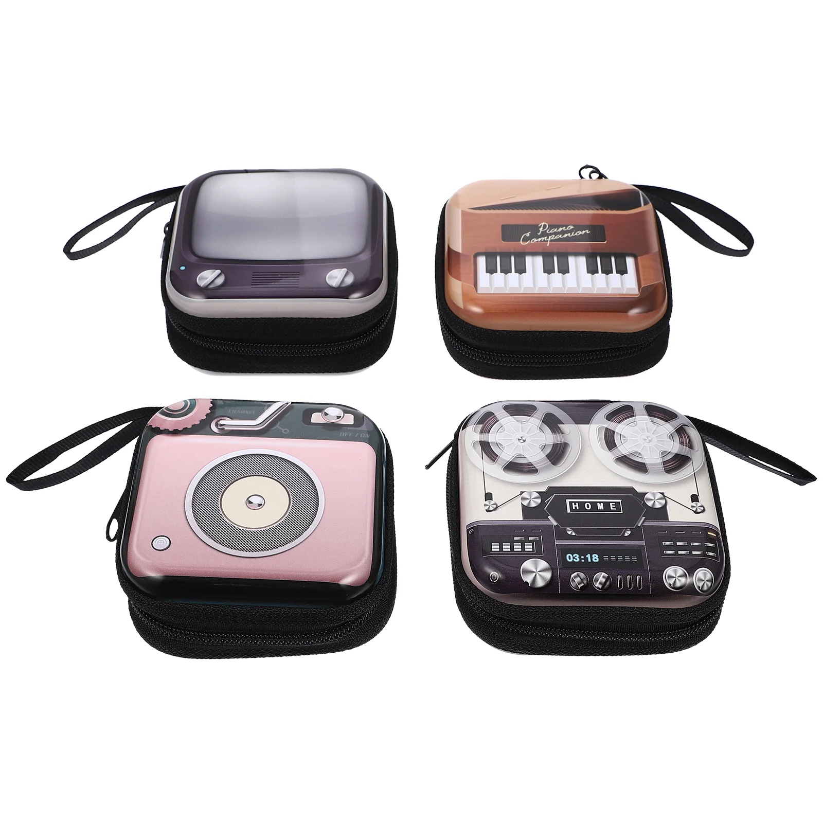 4 Pcs Coin Purse Durable Change Small Money Bag House Key Phone White Tinplate Portable Wallet