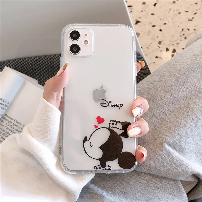 Cute Cartoon Disney Mickey Minne Silicone Case For iPhone 12 11 Pro Max Mini X XR XS Max 7 8 6s Plus SE Shockproof Soft Cover