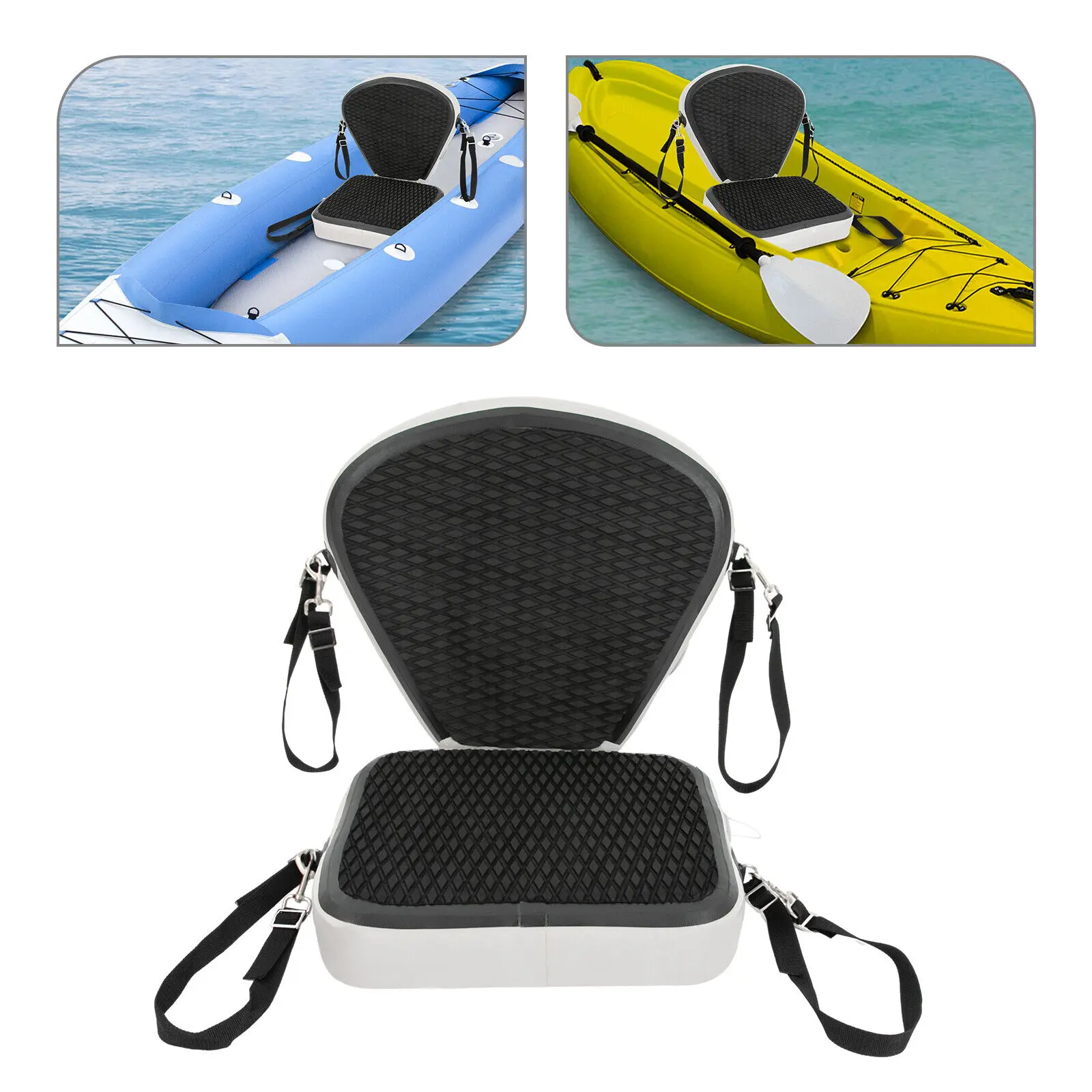 EVA Padded Kayak Seat, Thickened Cushion for Kayak Comfort, Black Seat Pad (New)